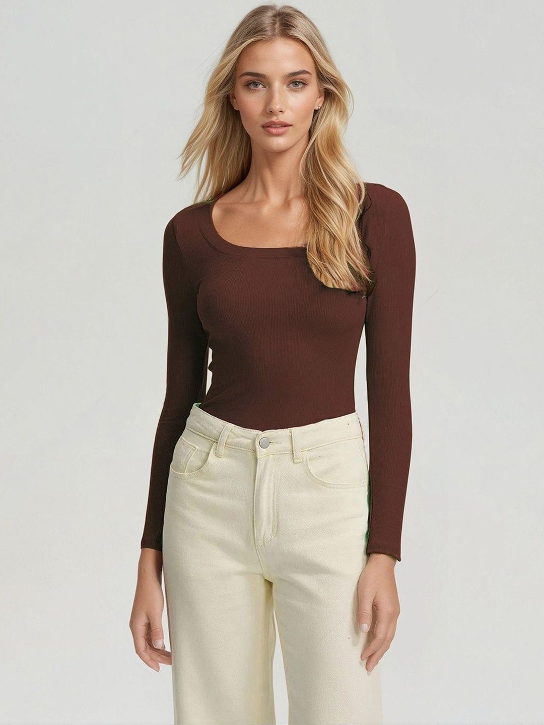 Kotty Square Neck Ribbed Top