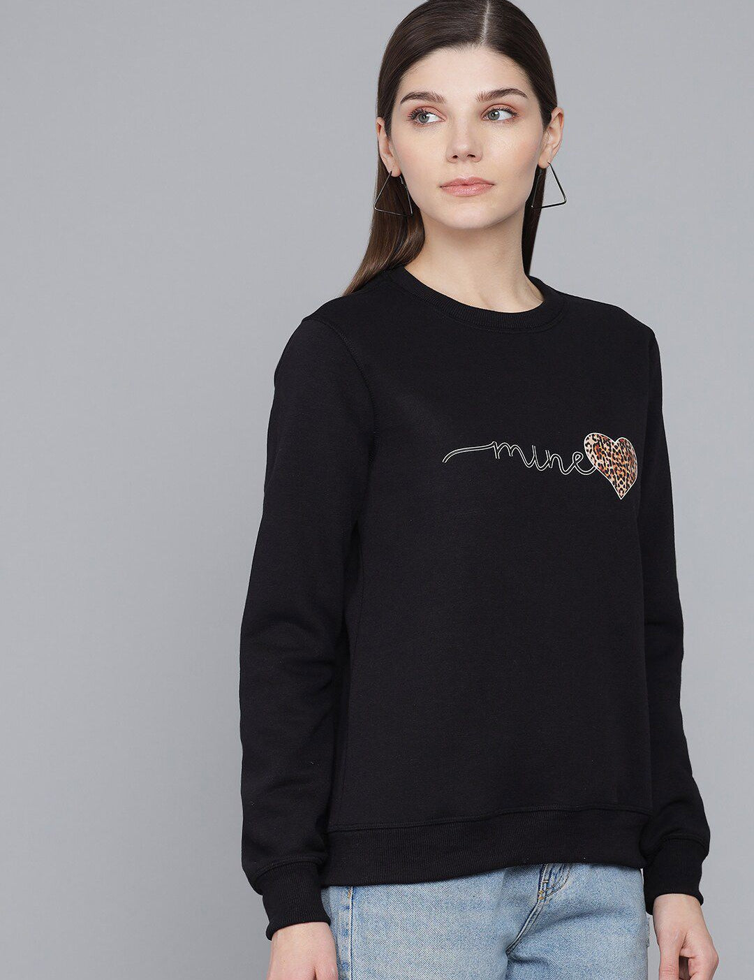 Kotty Woman Black Printed Sweatshirt