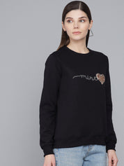 Kotty Woman Black Printed Sweatshirt