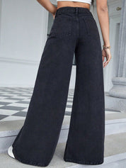 Kotty Women Black Jean Flared High-Rise Stretchable Jeans