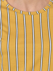 Kotty Women Yellow & White Striped Night Suit