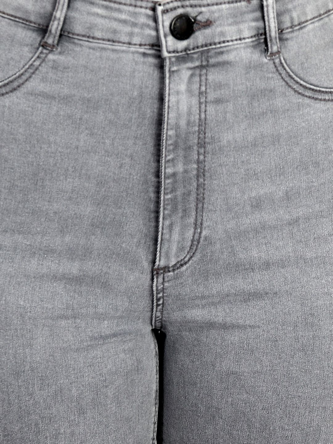 Kotty Women Grey Skinny Fit High-Rise Slash Knee Jeans