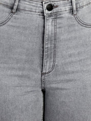 Kotty Women Grey Skinny Fit High-Rise Slash Knee Jeans