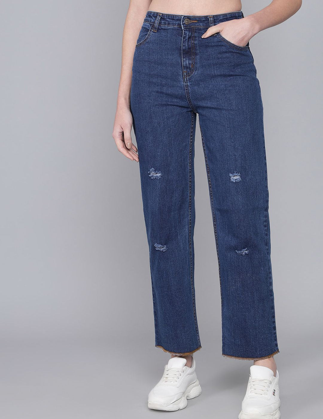 Kotty Women Blue Flared High-Rise Flared Stretchable Jeans