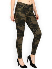 Kotty Women Green Skinny Fit High-Rise Clean Look Jeans