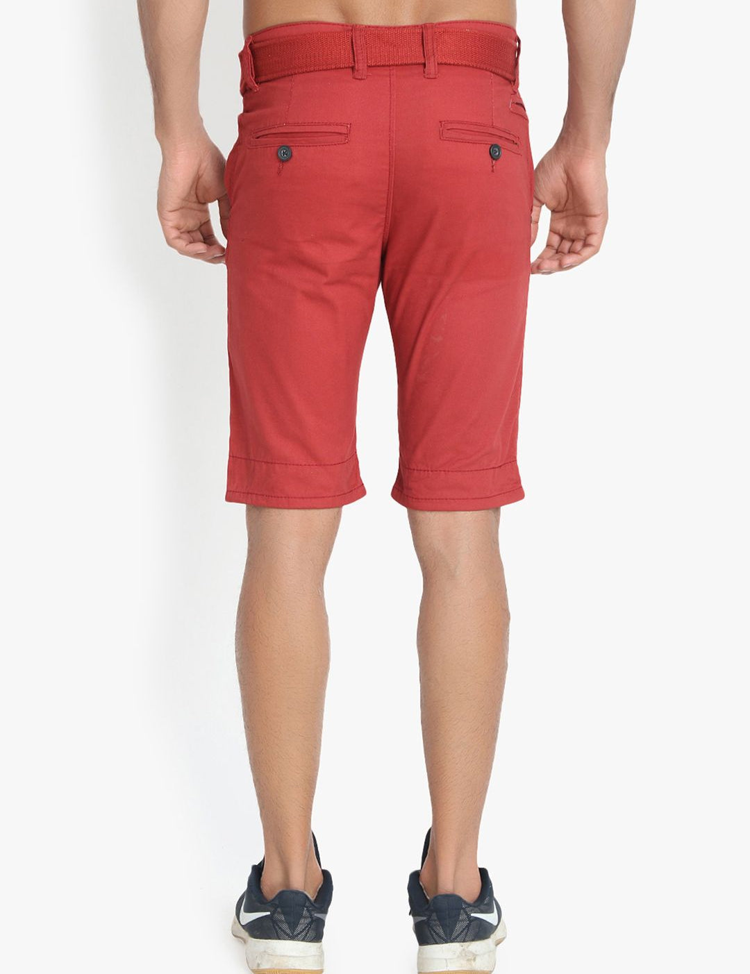 Kotty Men Maroon Solid Regular Fit Regular Shorts