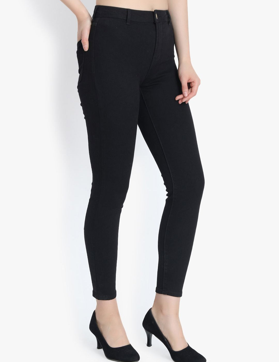 Kotty Women Black Skinny Fit High-Rise Clean Look Jeans