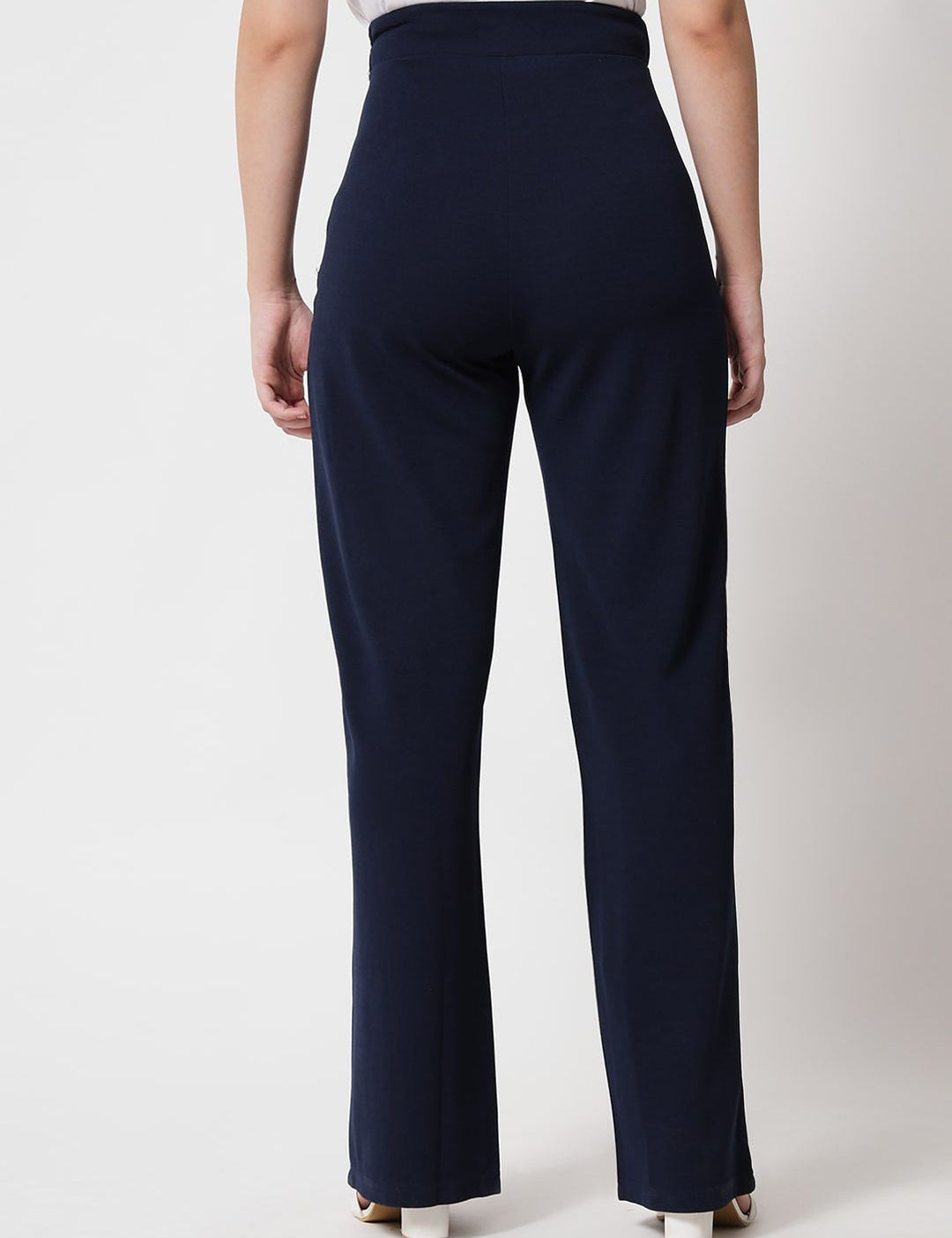 Kotty Women Pack Of 2 Relaxed Straight Leg High-Rise Easy Wash Trousers