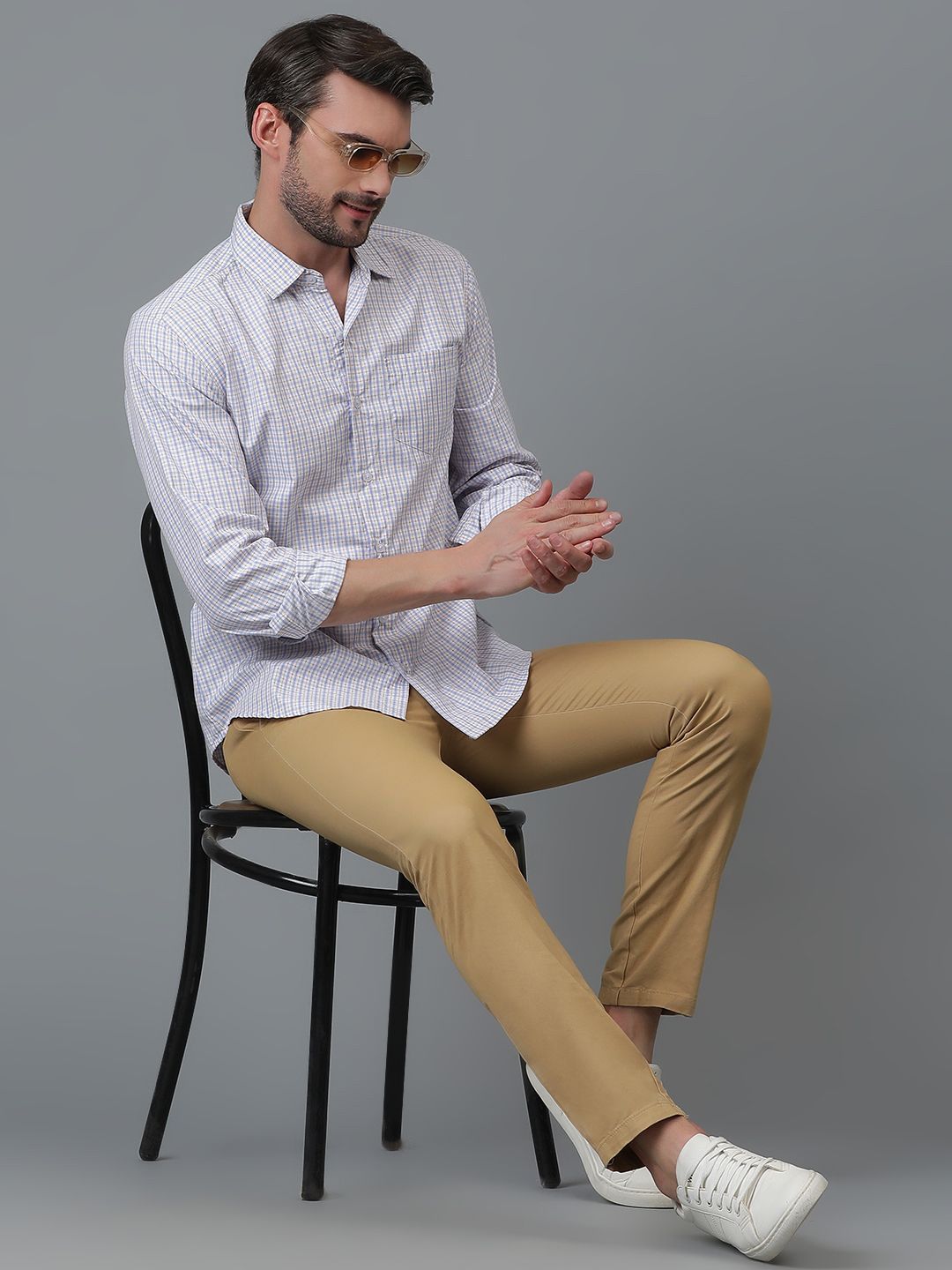 Kotty White New Gingham Checked Casual Shirt