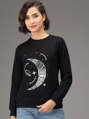 Kotty Women Black Printed Sweatshirt