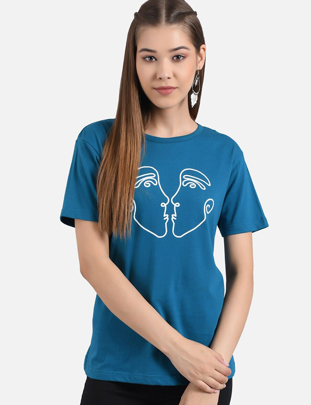 Kotty Women Pack Of 2 Printed Round Neck T-shirt