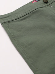 Kotty Women Olive Green Flared High-Rise Stretchable Jeans