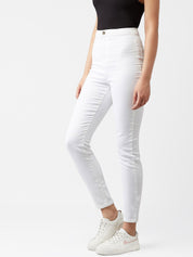 Kotty Women White Skinny Fit High-Rise Clean Look Jeans