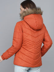 Kotty Women Orange Lightweight Puffer Jacket