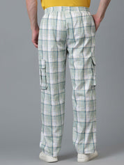 Kotty Men Checked Relaxed Low-Rise Easy Wash Trousers