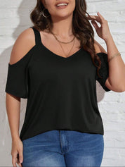 KOTTY Sweetheart Neck Cold-Shoulder Crepe Top