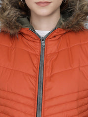 Kotty Women Orange Lightweight Puffer Jacket