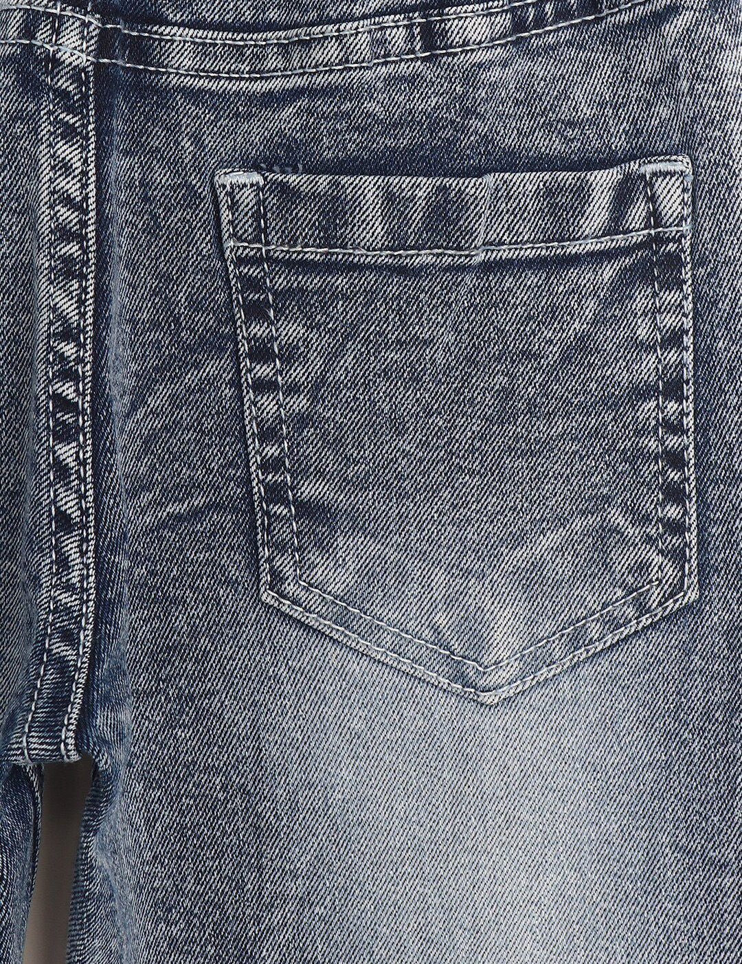 Kotty Girls Blue Jean Regular Fit Heavy Fade Cotton Jeans