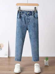 Kotty Girls Jean Blue  Mid-Rise Clean Look Stretchable Cropped Jeans