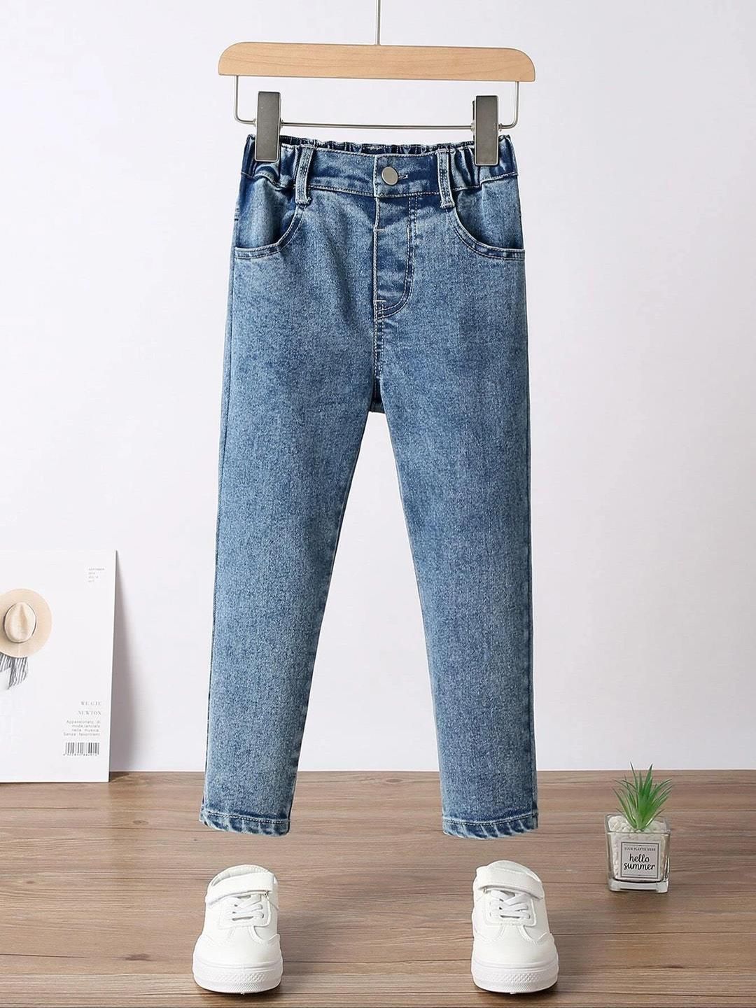 Kotty Girls Jean Blue  Mid-Rise Clean Look Stretchable Cropped Jeans