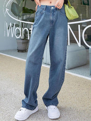 Kotty Women Jean Straight Fit High-Rise Light Fade Clean Look Stretchable Jeans