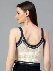 Kotty Women Self Design Scoop Neck Cotton Top