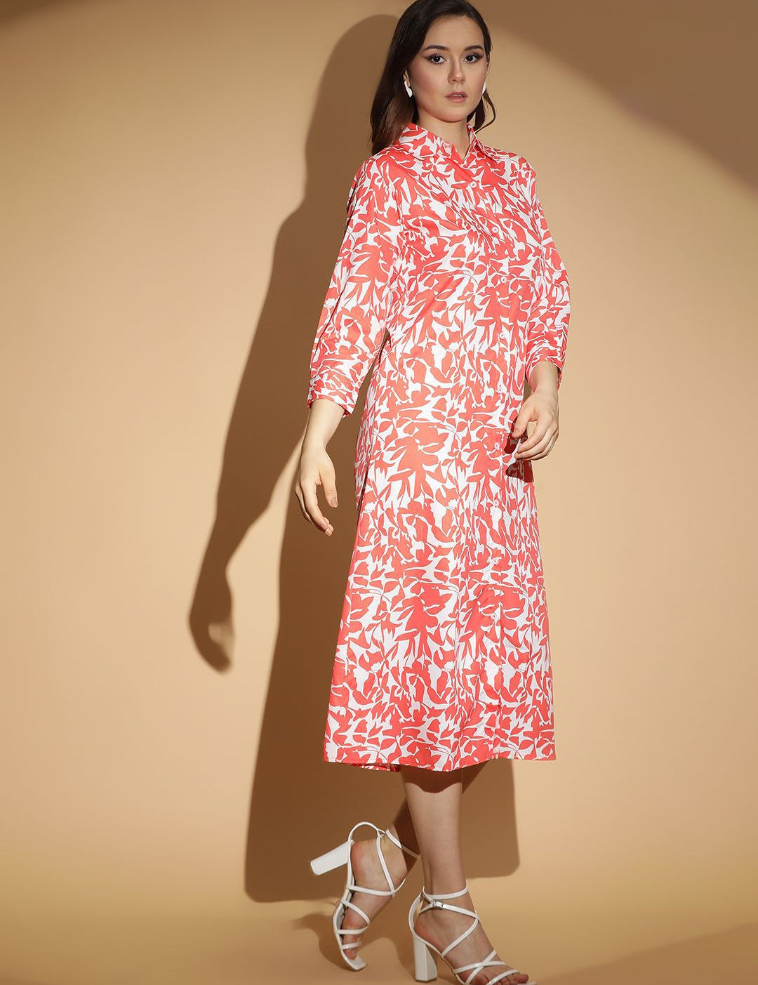 Kotty Women Printed A-Line Midi Dress