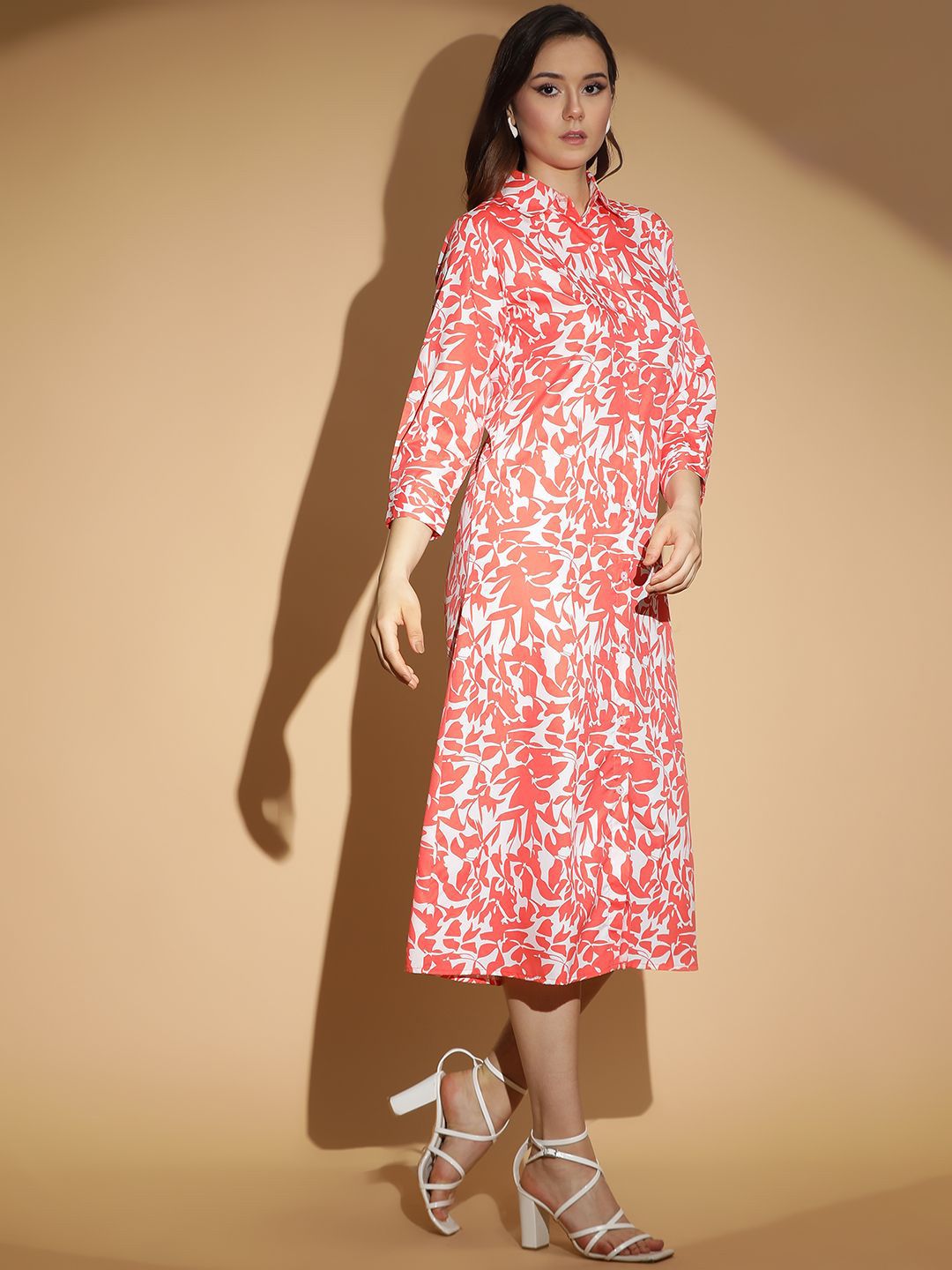 Kotty Women Printed A-Line Midi Dress