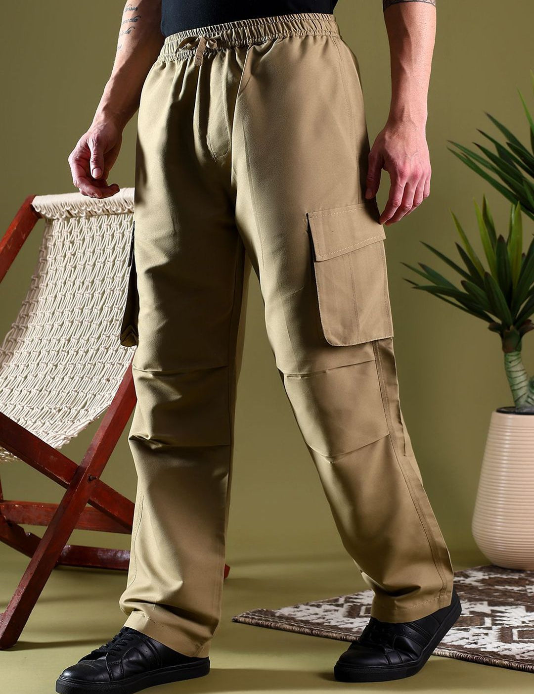 Kotty Men Relaxed Easy Wash Cargos Trousers