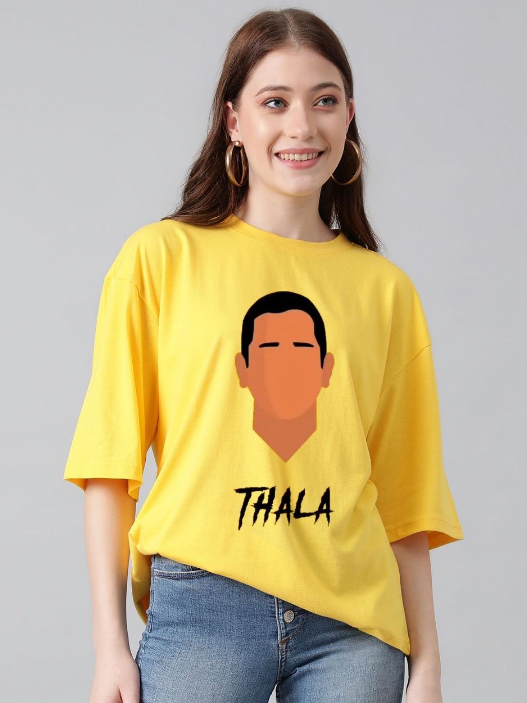 Kotty Women Graphic Printed Round Neck Cotton Oversized T-shirt