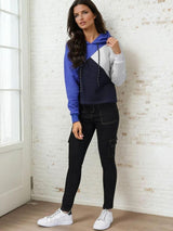 Kotty Women Colourblocked Hooded Sweatshirt