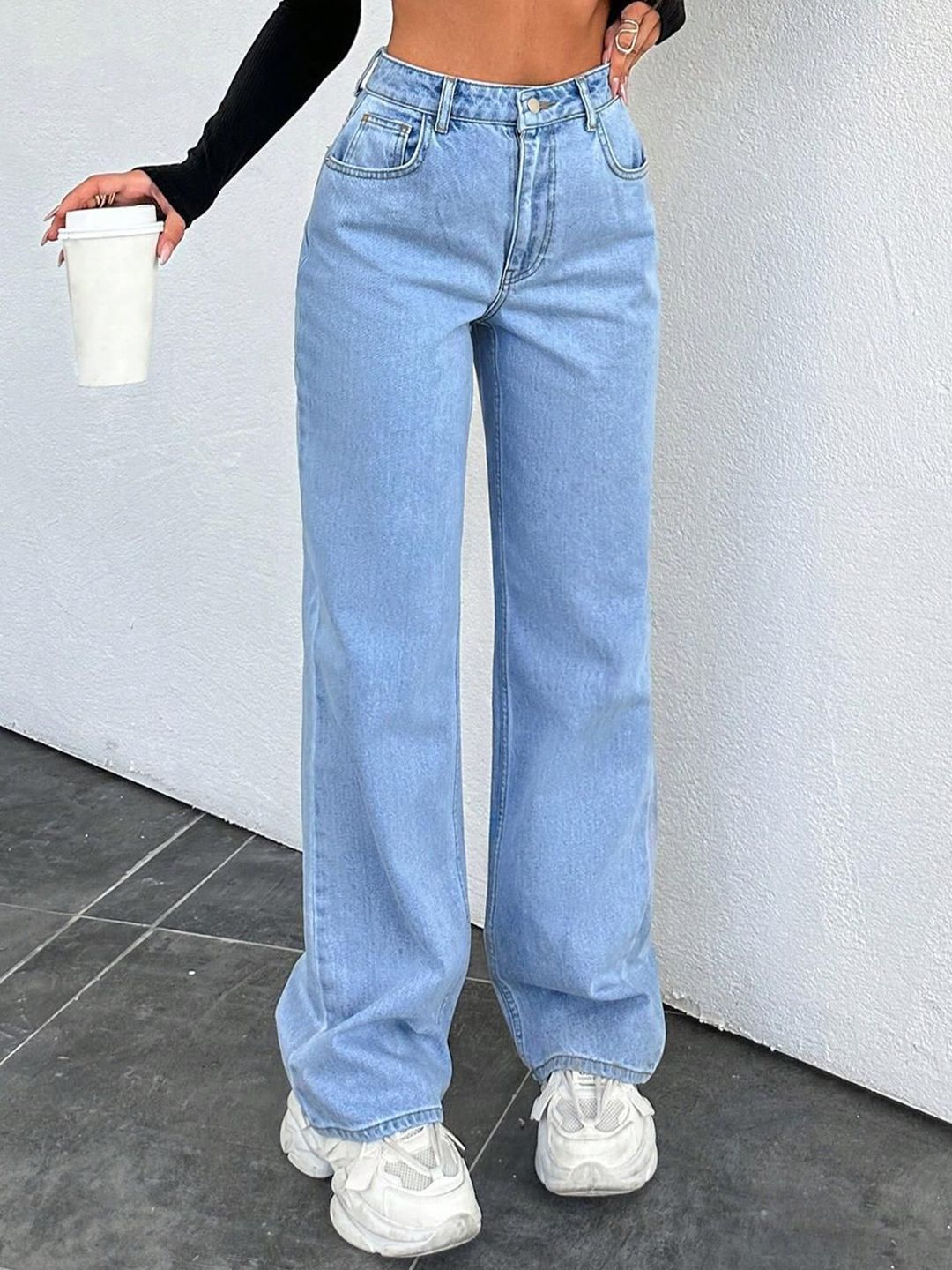 Kotty Women Straight Fit High-Rise Stretchable Jeans