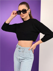 Kotty Women Ribbed Crop Pullover