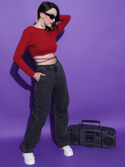 Kotty Women Solid Boat Neck Top