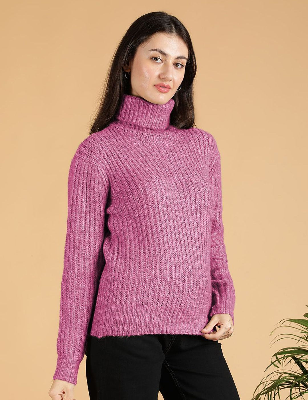 Kotty Women Cotton Turtle Neck Pullover Sweaters