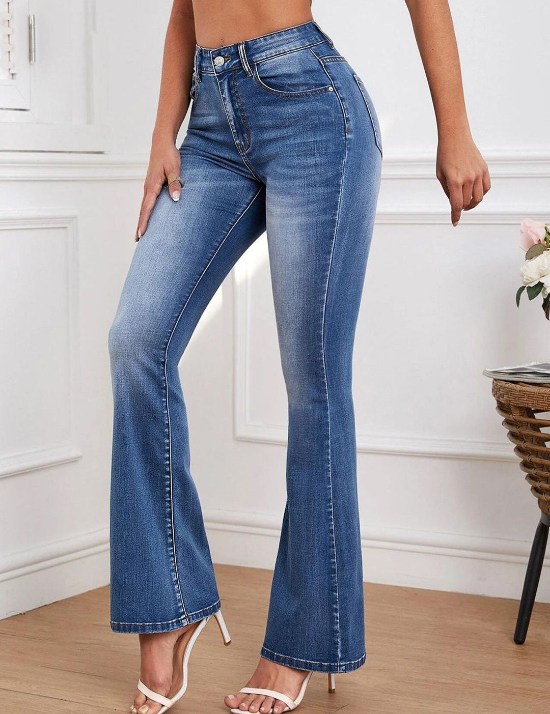 Kotty Women Bootcut High-Rise Cotton Stretchable Jeans