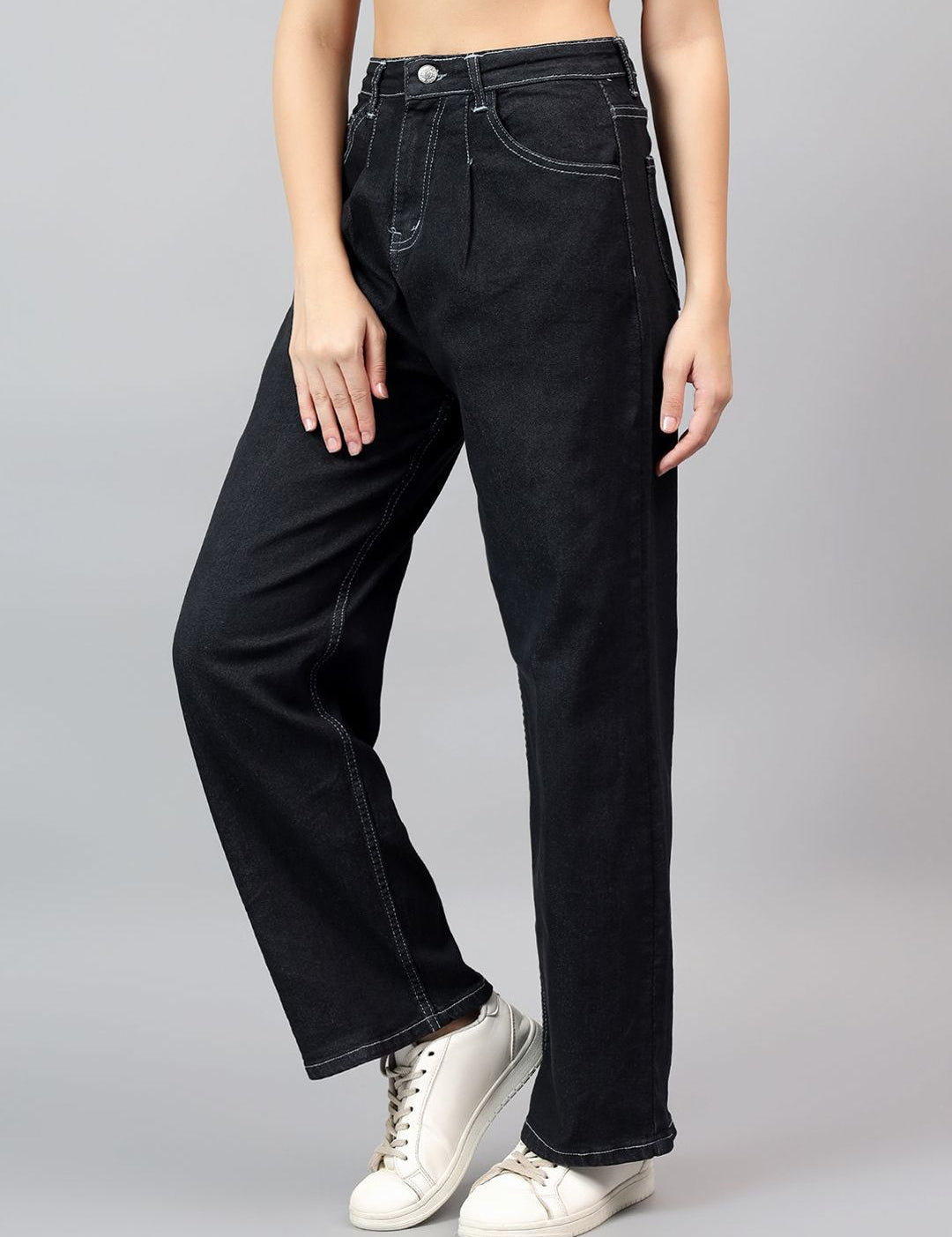 Kotty Women Straight Fit High-Rise Stretchable Jeans