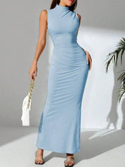 Kotty High Neck Sleeveless Bodycon Maxi Dress