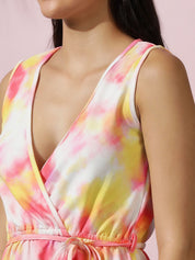 Kotty Women White Graphic Print Wrap Dress