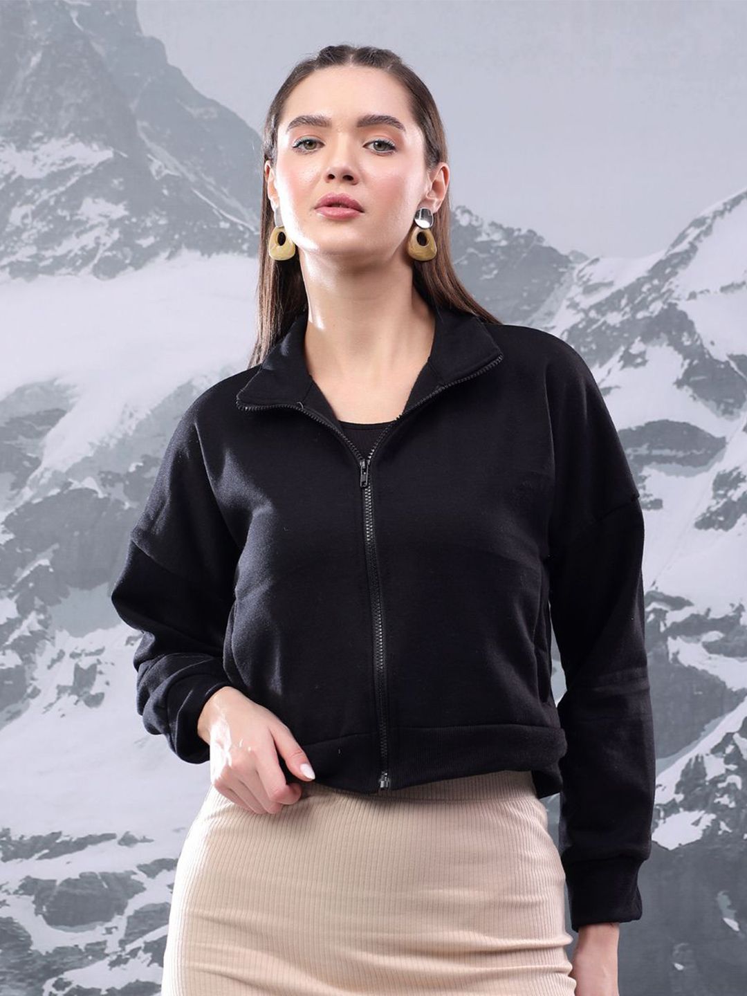 Kotty Women High Neck Full Sleeve Sweatshirt