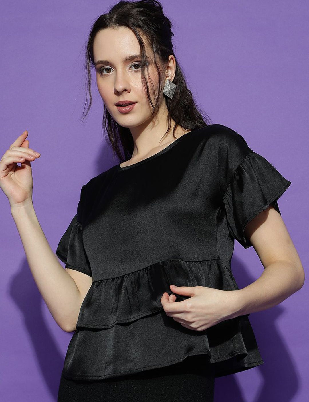 Kotty Women Solid Round Neck Top