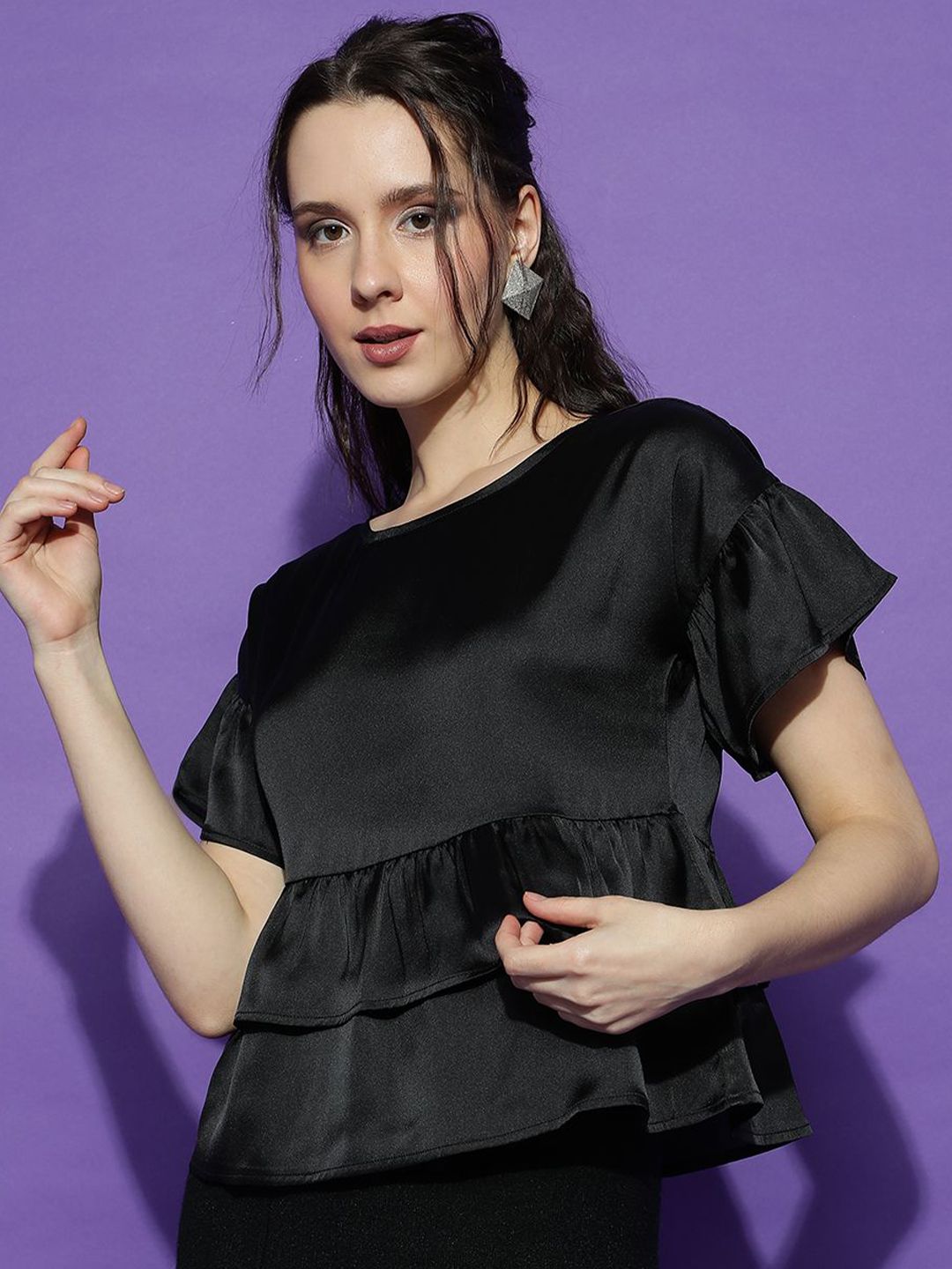 Kotty Women Solid Round Neck Top