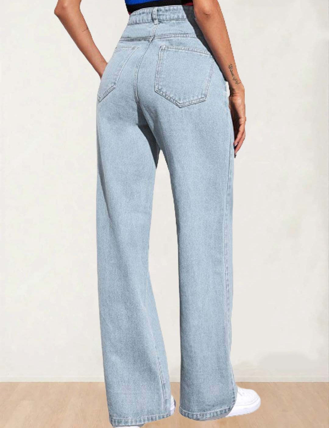 Kotty Women Straight Fit High-Rise Stretchable Jeans