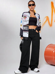 Kotty Women Black Jean Wide Leg High-Rise Clean Look Stretchable Jeans