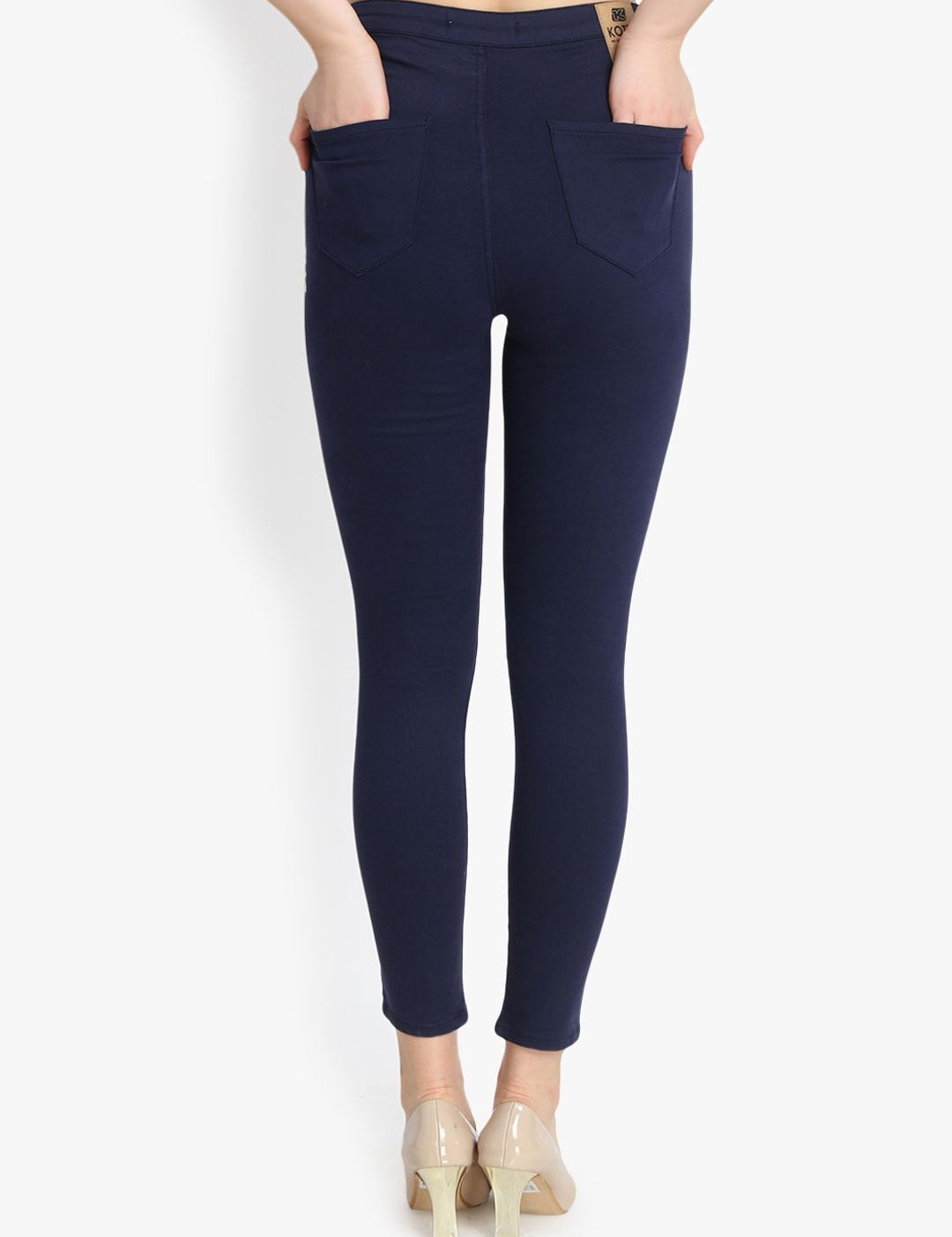 Kotty Women Navy Blue Skinny Fit High-Rise Clean Look Stretchable Jeans