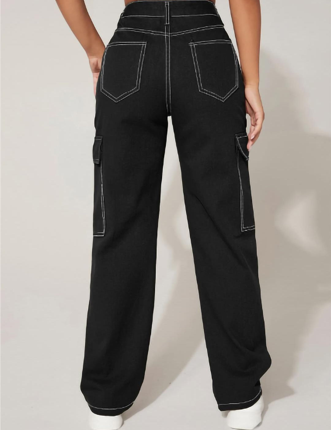 Kotty Women Black Jean Straight Fit High Rise Clean Look Stretchable Jeans