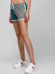 Kotty Women Regular Fit Low-Rise Colourblocked Sports Shorts