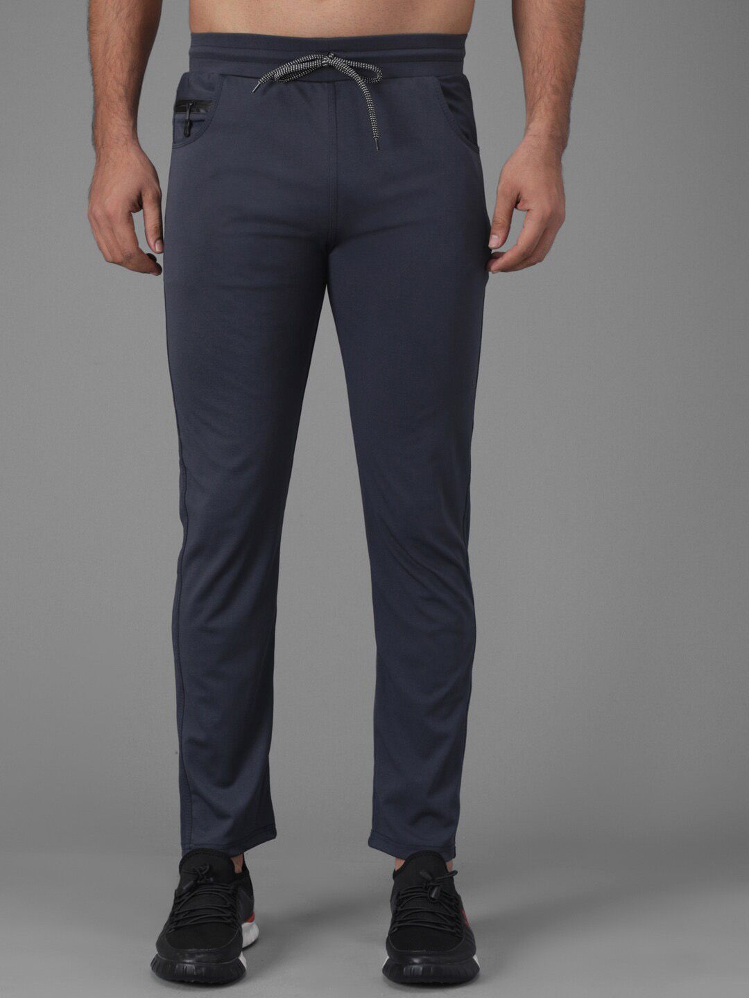 Kotty Men Navy Blue Solid Track Pants