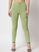 Kotty Women Relaxed Skinny Fit High-Rise Easy Wash Trousers