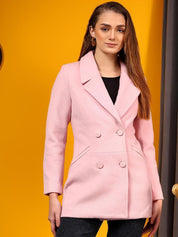Kotty Women Notched Lapel Double-Breasted Overcoat